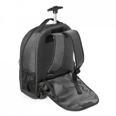 EINDHOVEN. Mochila trolley para notebook (15.6'') em 600D de alta densidade e poli&eacute;ster 600D imperme&aacute;vel (21 L) - Cinza escuro