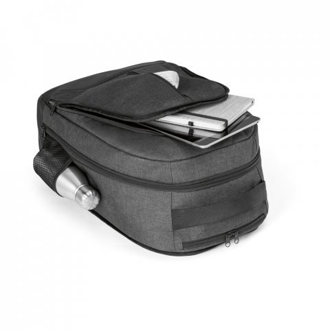 EINDHOVEN. Mochila trolley para notebook (15.6'') em 600D de alta densidade e poli&eacute;ster 600D imperme&aacute;vel (21 L) - Cinza escuro