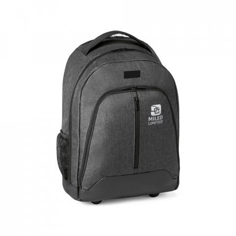 EINDHOVEN. Mochila trolley para notebook (15.6'') em 600D de alta densidade e poli&eacute;ster 600D imperme&aacute;vel (21 L) - Cinza escuro