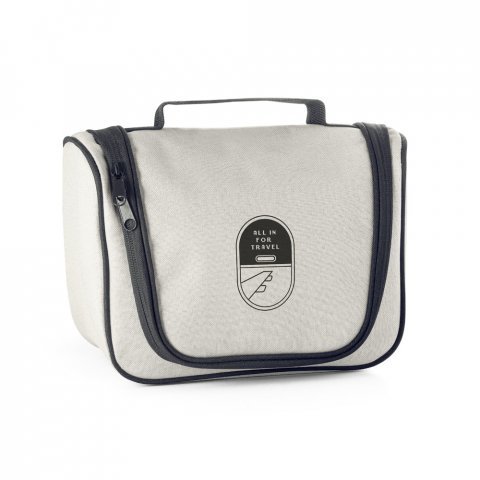 MILLI. Bolsa de cosm&eacute;ticos em 600D de alta densidade - Branco pastel