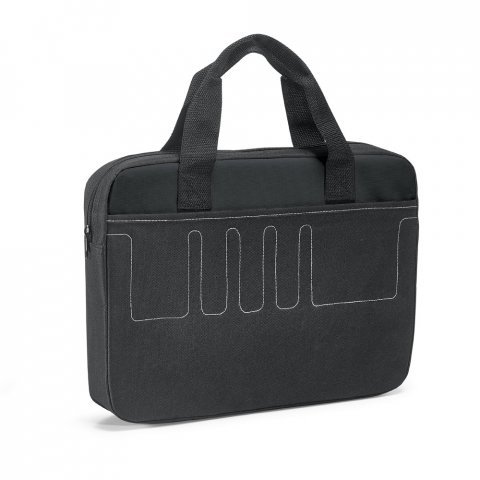 FRANKFURT. Pasta de congresso em 600D com interior forrado - Preto