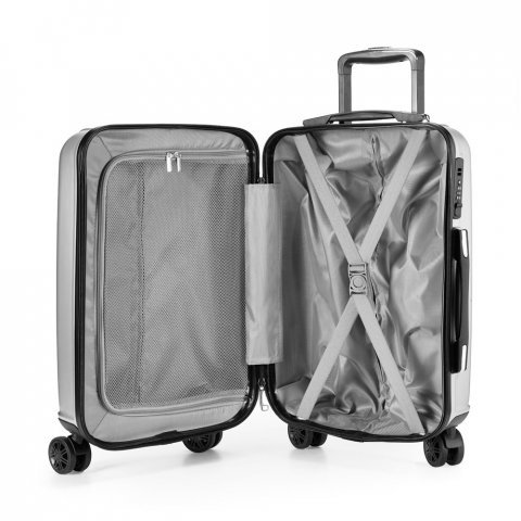 BRUGES 33L. Mala de viagem executivo em ABS e PET com interior forrado (33 L) - Cromado satinado