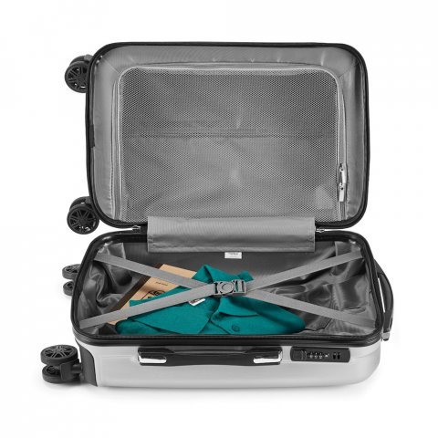 BRUGES 33L. Mala de viagem executivo em ABS e PET com interior forrado (33 L) - Cromado satinado