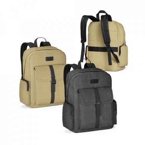 ADVENTURE. Mochila para notebook 15.6'' em algod&atilde;o canvas pr&eacute;-lavado
