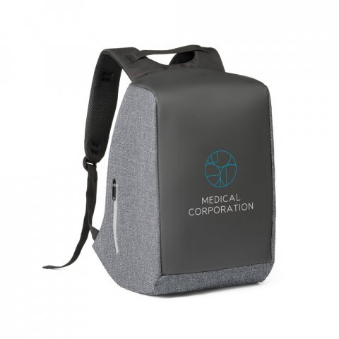 AVEIRO. Mochila para notebook (15.6'') com sistema antirroubo em 900D de alta densidade e tarpaulin (25 L) - Cinza