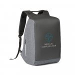 AVEIRO. Mochila para notebook (15.6'') com sistema antirroubo em 900D de alta densidade e tarpaulin (25 L) - Cinza