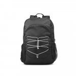 DELFOS BACKPACK. Mochila para notebook (15.6") em  poli&eacute;ster reciclado 300D e poli&eacute;ster reciclado 600D, com elementos refletores (18 L) - Preto