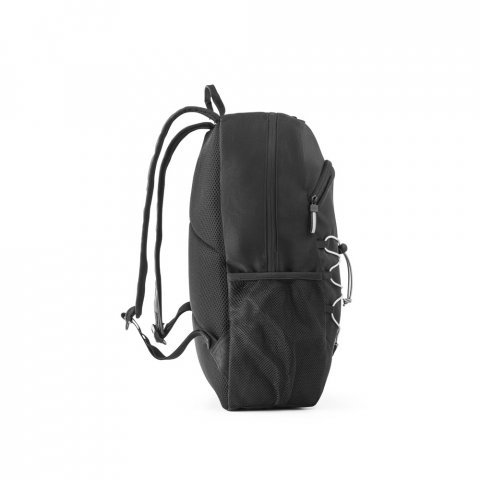 DELFOS BACKPACK. Mochila para notebook (15.6") em  poli&eacute;ster reciclado 300D e poli&eacute;ster reciclado 600D, com elementos refletores (18 L) - Preto