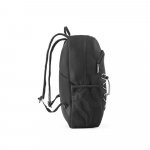 DELFOS BACKPACK. Mochila para notebook (15.6") em  poli&eacute;ster reciclado 300D e poli&eacute;ster reciclado 600D, com elementos refletores (18 L) - Preto