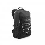 DELFOS BACKPACK. Mochila para notebook (15.6") em  poli&eacute;ster reciclado 300D e poli&eacute;ster reciclado 600D, com elementos refletores (18 L) - Preto