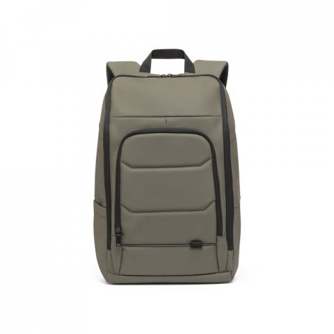 TOULON. Mochila para notebook (16") em poli&eacute;ster reciclado 600D de alta densidade, com revestimento resistente &agrave; &aacute;gua (19 L) - Verde escuro