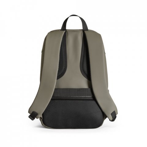 TOULON. Mochila para notebook (16") em poli&eacute;ster reciclado 600D de alta densidade, com revestimento resistente &agrave; &aacute;gua (19 L) - Verde escuro