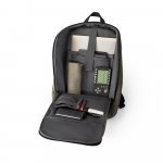 TOULON. Mochila para notebook (16") em poli&eacute;ster reciclado 600D de alta densidade, com revestimento resistente &agrave; &aacute;gua (19 L) - Verde escuro