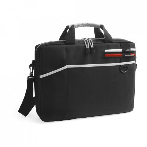 CHICAGO. Pasta para notebook (15.6'') em 600D com interior forrado e almofadado - Cinza claro
