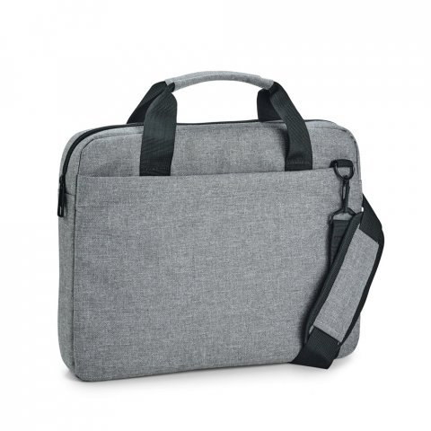 GRAPHS LAPTOP. Pasta para notebook (14'') em 600D de alta densidade com compartimento forrado e almofadado - Cinza claro