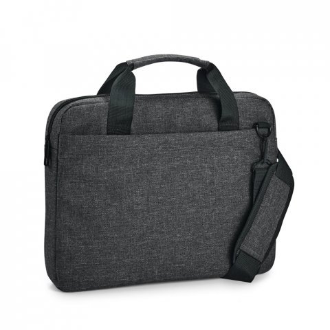 GRAPHS LAPTOP. Pasta para notebook (14'') em 600D de alta densidade com compartimento forrado e almofadado - Cinza escuro