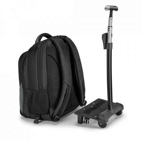 MIAMI. Mochila trolley para notebook (17'') em Nylon 999 imperme&aacute;vel com 2 rodas e sistema de prote&ccedil;&atilde;o integrado (30 L) - Cinza