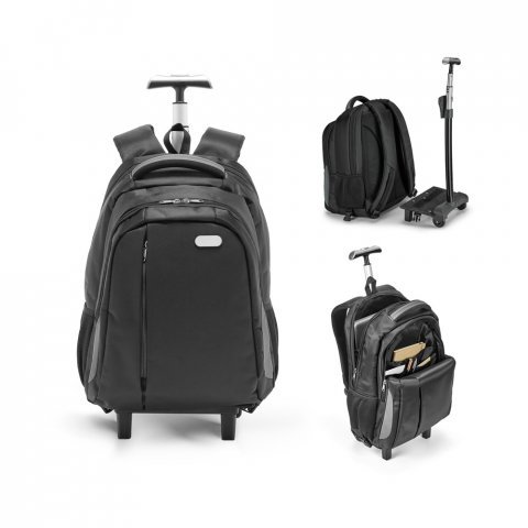 MIAMI. Mochila trolley para notebook (17'') em Nylon 999 imperme&aacute;vel com 2 rodas e sistema de prote&ccedil;&atilde;o integrado (30 L)