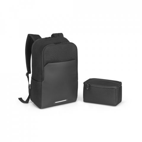 BELFAST. Mochila (20 L) 2 em 1 com bolsa t&eacute;rmica (4.5L) inclusa que permite a sua utiliza&ccedil;&atilde;o em conjunto ou separado - Preto