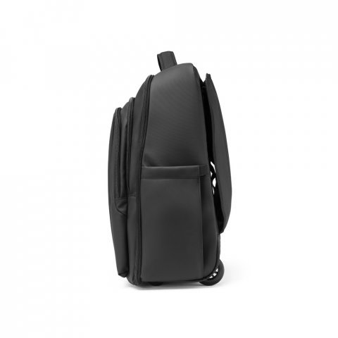SEVILLE. Mochila trolley em 900D com revestimento resistente &agrave; &aacute;gua 28 L (17.3") - Preto