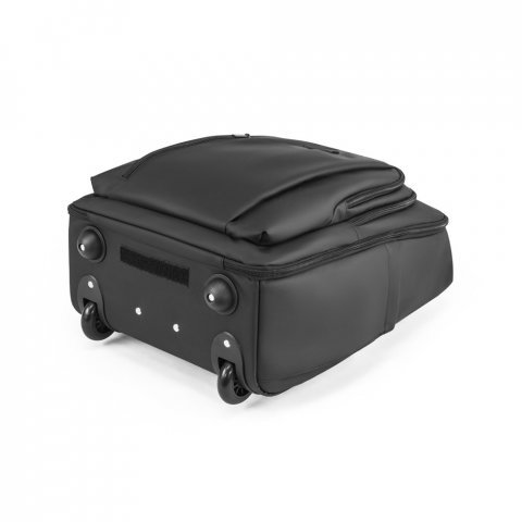 SEVILLE. Mochila trolley em 900D com revestimento resistente &agrave; &aacute;gua 28 L (17.3") - Preto