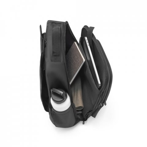 SEVILLE. Mochila trolley em 900D com revestimento resistente &agrave; &aacute;gua 28 L (17.3") - Preto