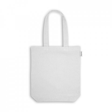 MERIDA. Sacola em 50% algod&atilde;o, 30% algod&atilde;o reciclado e 20% poli&eacute;ster reciclado (220 g/m&sup2;) - Branco