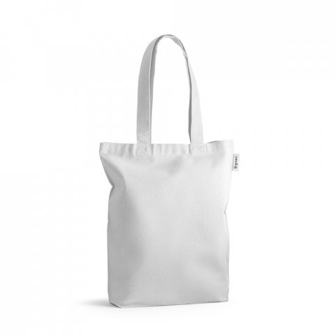 MERIDA. Sacola em 50% algod&atilde;o, 30% algod&atilde;o reciclado e 20% poli&eacute;ster reciclado (220 g/m&sup2;) - Branco