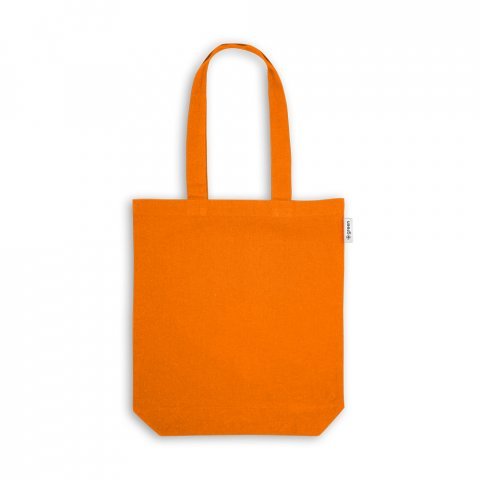 MERIDA. Sacola em 50% algod&atilde;o, 30% algod&atilde;o reciclado e 20% poli&eacute;ster reciclado (220 g/m&sup2;) - Laranja