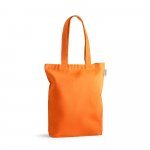 MERIDA. Sacola em 50% algod&atilde;o, 30% algod&atilde;o reciclado e 20% poli&eacute;ster reciclado (220 g/m&sup2;) - Laranja