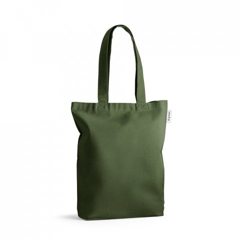 MERIDA. Sacola em 50% algod&atilde;o, 30% algod&atilde;o reciclado e 20% poli&eacute;ster reciclado (220 g/m&sup2;) - Verde escuro
