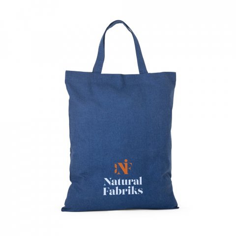 SIENA. Sacola dobr&aacute;vel em 50% algod&atilde;o, 30% algod&atilde;o reciclado e 20% poli&eacute;ster reciclado (140 g/m&sup2;) - Azul