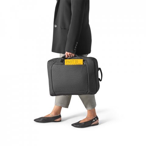 ALEXANDRIA. Mochila 2 em 1 para notebook (15.6") em 600D (14 L) - Cinza escuro