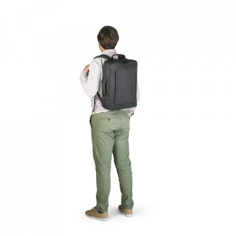 ALEXANDRIA. Mochila 2 em 1 para notebook (15.6") em 600D (14 L) - Cinza escuro