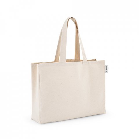 PARMA. Sacola em 50% algod&atilde;o, 30% algod&atilde;o reciclado e 20% poli&eacute;ster reciclado (220 g/m&sup2;) - Natural claro