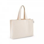 PARMA. Sacola em 50% algod&atilde;o, 30% algod&atilde;o reciclado e 20% poli&eacute;ster reciclado (220 g/m&sup2;) - Natural claro