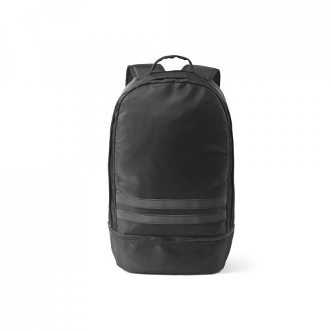 MANCHESTER. Mochila em poli&eacute;ster reciclado 290T e sarja com compartimento para sapatos (25 L) - Preto