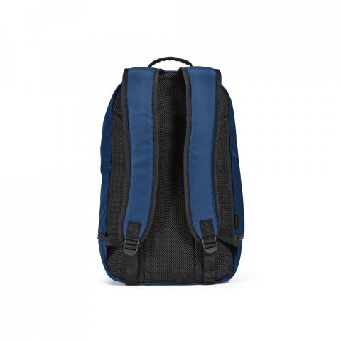MANCHESTER. Mochila em poli&eacute;ster reciclado 290T e sarja com compartimento para sapatos (25 L) - Azul