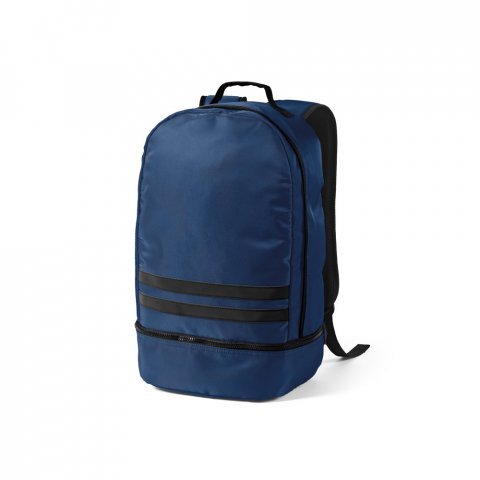 MANCHESTER. Mochila em poli&eacute;ster reciclado 290T e sarja com compartimento para sapatos (25 L) - Azul