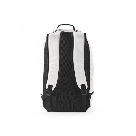 MANCHESTER. Mochila em poli&eacute;ster reciclado 290T e sarja com compartimento para sapatos (25 L) - Branco