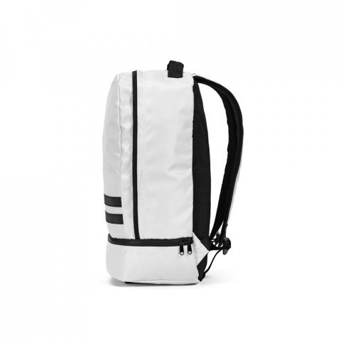 MANCHESTER. Mochila em poli&eacute;ster reciclado 290T e sarja com compartimento para sapatos (25 L) - Branco