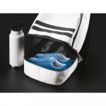 MANCHESTER. Mochila em poli&eacute;ster reciclado 290T e sarja com compartimento para sapatos (25 L) - Branco