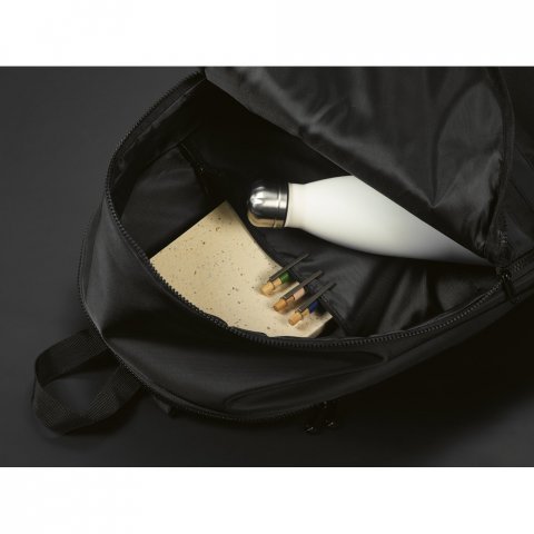 MANCHESTER NOTE. Mochila para notebook (15") em poli&eacute;ster reciclado 290T (18 L) - Preto