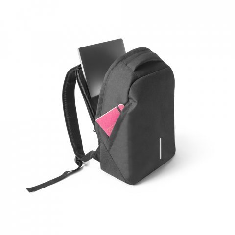 AUCKLAND. Mochila com sistema antiroubo para notebook (15.6") em 600D e ripstop (17 L) - Preto