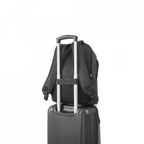 AUCKLAND. Mochila com sistema antiroubo para notebook (15.6") em 600D e ripstop (17 L) - Preto