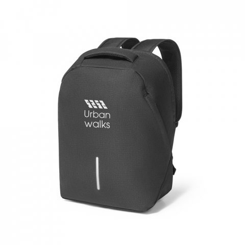 AUCKLAND. Mochila com sistema antiroubo para notebook (15.6") em 600D e ripstop (17 L) - Preto