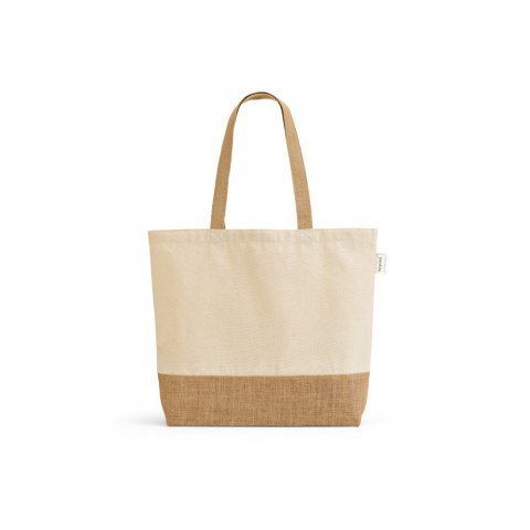 MALDIVAS CASUAL. Sacola em 70% algod&atilde;o reciclado e 30% poli&eacute;ster reciclado (220 g/m&sup2;) com base em juta - Natural claro