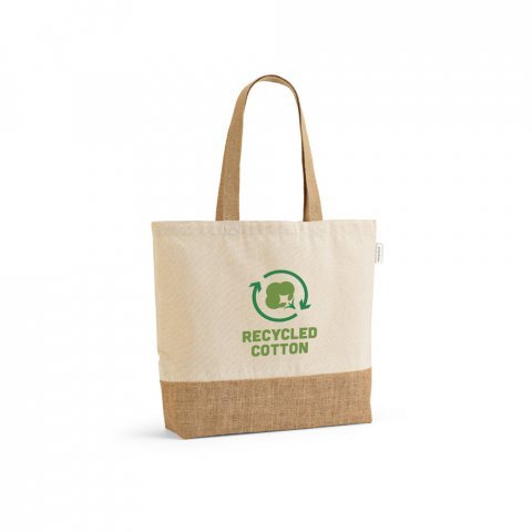 MALDIVAS CASUAL. Sacola em 70% algod&atilde;o reciclado e 30% poli&eacute;ster reciclado (220 g/m&sup2;) com base em juta - Natural claro