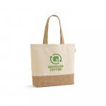 MALDIVAS CASUAL. Sacola em 70% algod&atilde;o reciclado e 30% poli&eacute;ster reciclado (220 g/m&sup2;) com base em juta - Natural claro