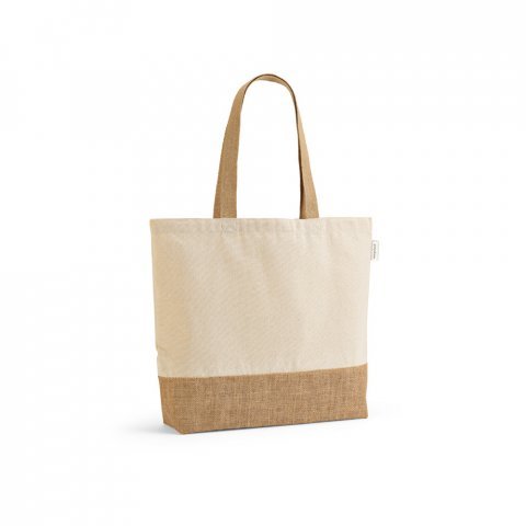 MALDIVAS CASUAL. Sacola em 70% algod&atilde;o reciclado e 30% poli&eacute;ster reciclado (220 g/m&sup2;) com base em juta - Natural claro